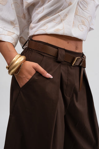Pantalone Cotone Con Cintura moro|Colore:Moro