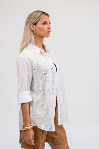 Camicia Sangallo bianco|Colore:Bianco