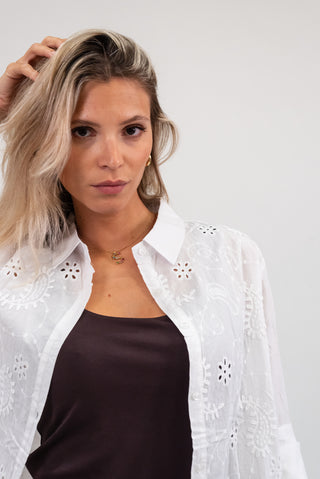 Camicia Sangallo bianco|Colore:Bianco