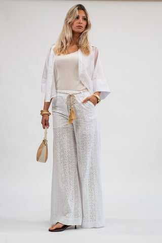 Pantalone Palazzo Sangallo Bianco|Colore:Bianco