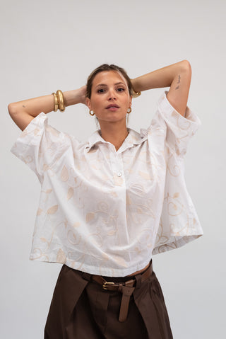 Camicia Ricamo Chic bianco|Colore:Bianco