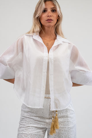 Camicia Tencel  bianco|Colore:Bianco