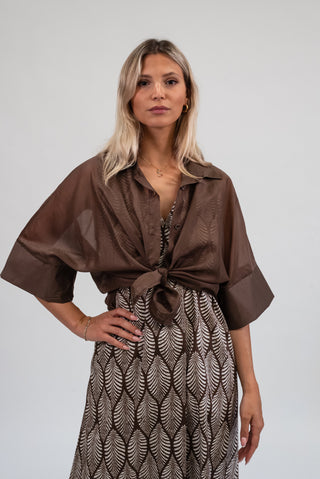 Camicia Tencel  moro|Colore:Moro