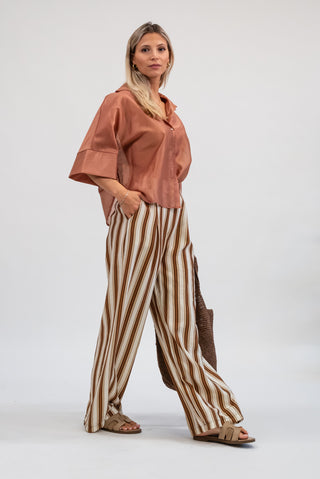 Camicia Tencel  ruggine|Colore:Ruggine