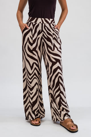 Pantalone Palazzo Fantasia moro/panna|Colore:Moro/panna