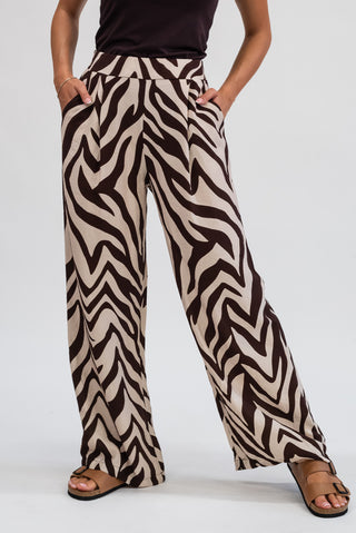 Pantalone Palazzo Fantasia moro/panna|Colore:Moro/panna