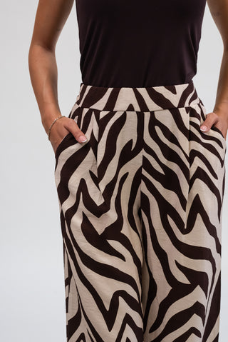 Pantalone Palazzo Fantasia moro/panna|Colore:Moro/panna