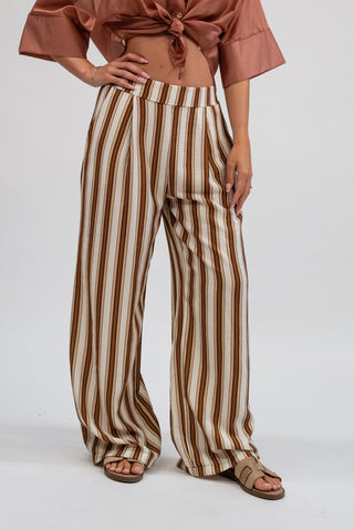 Pantalone Palazzo Fantasia panna/coccio|Colore:Panna/coccio