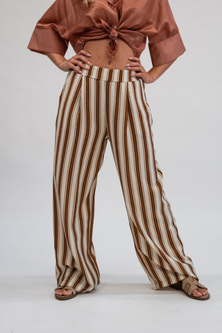 Pantalone Palazzo Fantasia panna/coccio|Colore:Panna/coccio