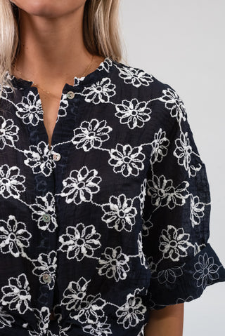Blusa Ricamo blu|Colore:Blu