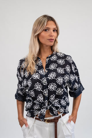 Blusa Ricamo blu|Colore:Blu