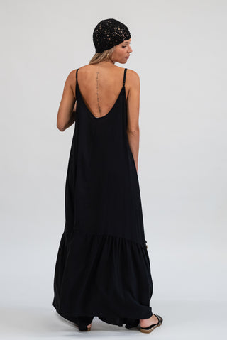 Abito Viscosa Spalline nero|Colore:Nero