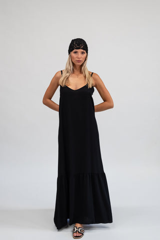 Abito Viscosa Spalline nero|Colore:Nero