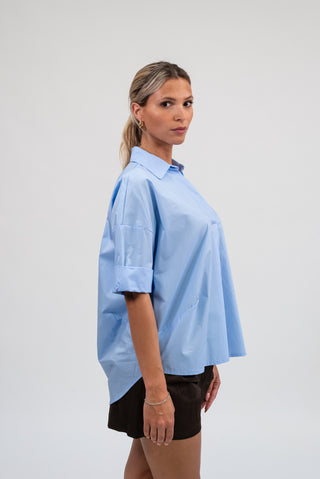 Camicia Maniche 3/4 celeste|Colore:Celeste
