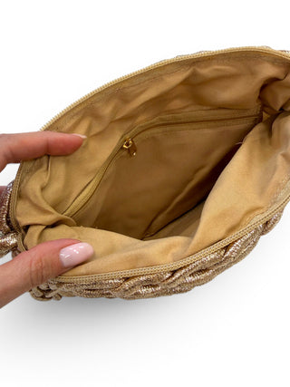 Clutch Intrecciata Metallizzata oro|Colore:Oro