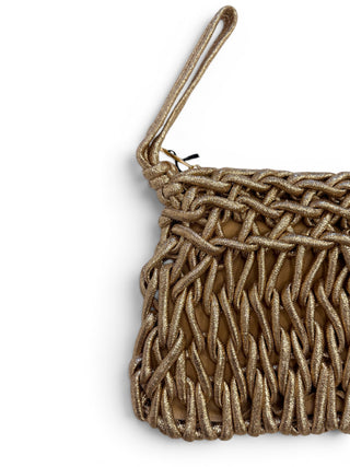 Clutch Intrecciata Metallizzata oro|Colore:Oro