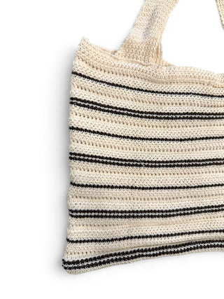 Borsa Tote Uncinetto panna/moro|Colore:Panna/moro