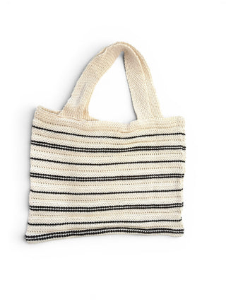 Borsa Tote Uncinetto panna/moro|Colore:Panna/moro