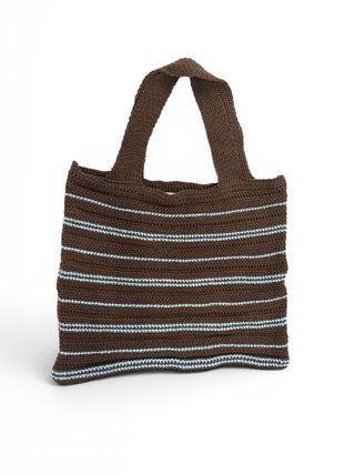 Borsa Tote Uncinetto moro/celeste|Colore:Moro/celeste