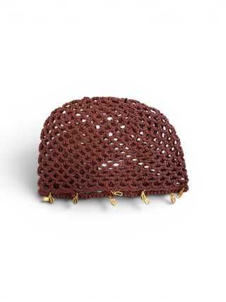 Cuffia Crochet Conchiglie moro|Colore:Moro