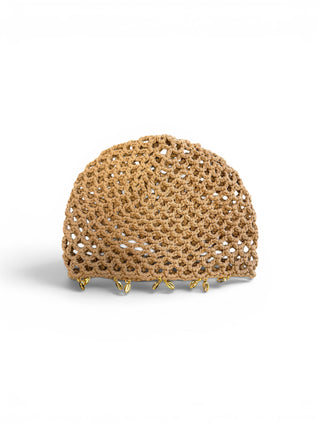Cuffia Crochet Conchiglie beige|Colore:Beige