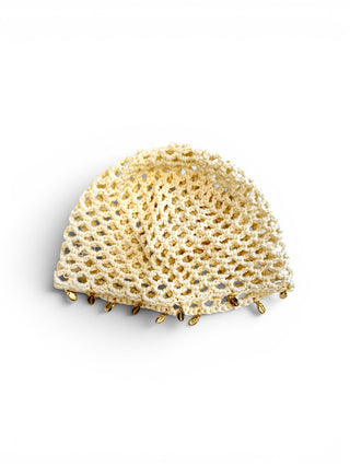 Cuffia Crochet Conchiglie panna|Colore:Panna