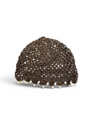 Cuffia Crochet Perle moro|Colore:Moro
