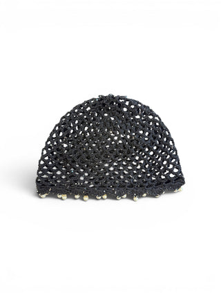 Cuffia Crochet Perle nero|Colore:Nero