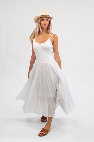 Abito Lungo 100% Cotone bianco|Colore:Bianco