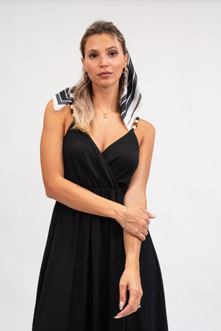 Abito Perline Viscosa nero|Colore:Nero
