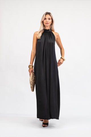 Abito Viscosa Halterneck Nero|Colore:Nero