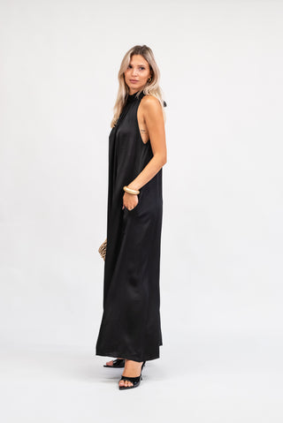 Abito Viscosa Halterneck Nero|Colore:Nero