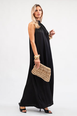 Abito Viscosa Halterneck Nero|Colore:Nero