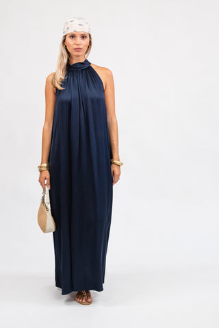 Abito Viscosa Halterneck Blu|Colore:Blu
