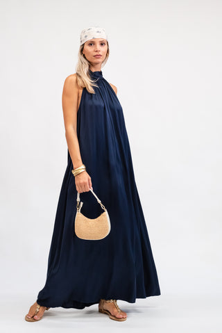 Abito Viscosa Halterneck Blu|Colore:Blu