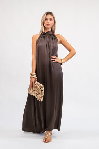 Abito Viscosa Halterneck Moro|Colore:Moro