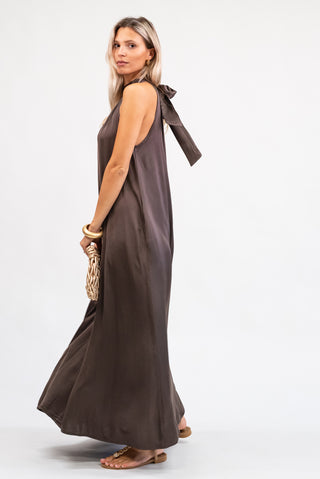 Abito Viscosa Halterneck Moro|Colore:Moro