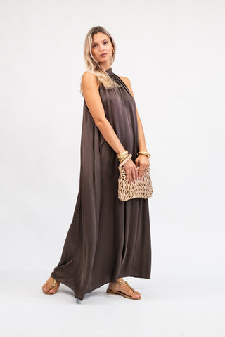 Abito Viscosa Halterneck Moro|Colore:Moro