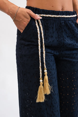 Pantalone Sangallo con Cintura Blu|Colore:Blu