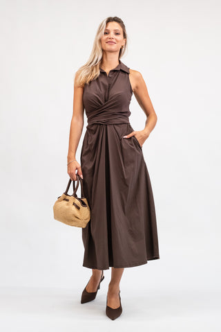 Abito  Smanicato Lungo con Nodo moro|Colore:Moro
