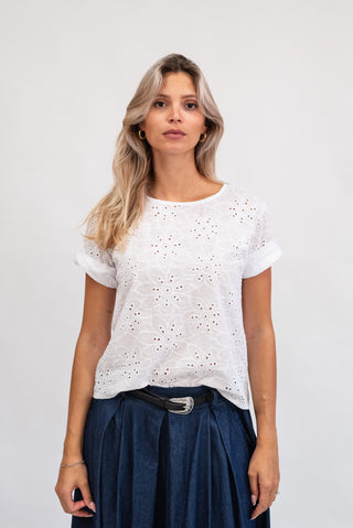 Maglia Sangallo Mezza Manica bianco|Colore:Bianco