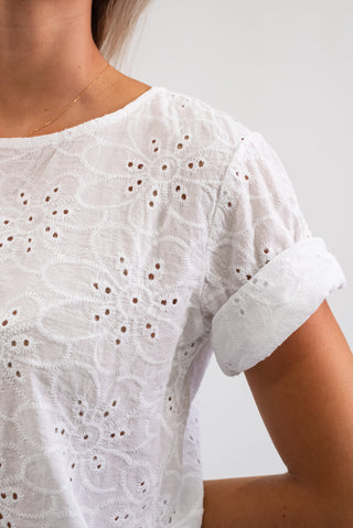 Maglia Sangallo Mezza Manica bianco|Colore:Bianco