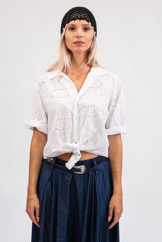 Camicia Sangallo Nodo bianco|Colore:Bianco