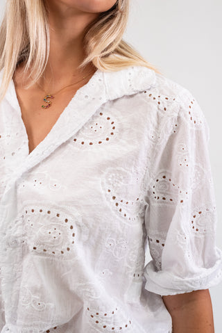 Camicia Sangallo Nodo bianco|Colore:Bianco