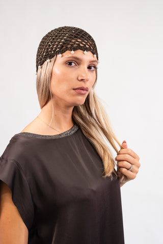 Blusa Viscosa Glitter moro|Colore:Moro