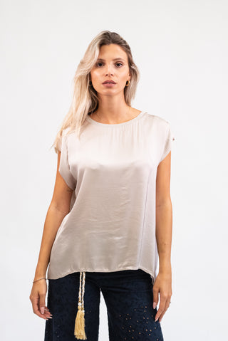Blusa Viscosa Glitter beige|Colore:Beige
