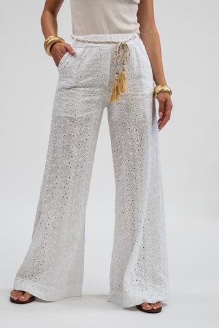 Pantalone Sangallo con Cintura bianco|Colore:Bianco