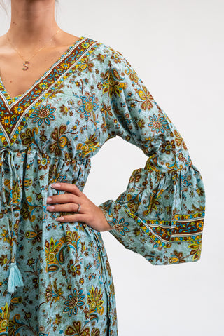 Abito Copricostume Seta celeste|Colore:Celeste