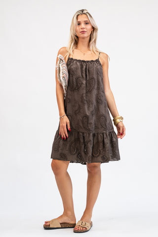 Abito Corto Sangallo con Balza moro|Colore:Moro