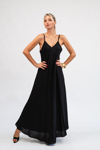 Abito Scollo V nero|Colore:Nero